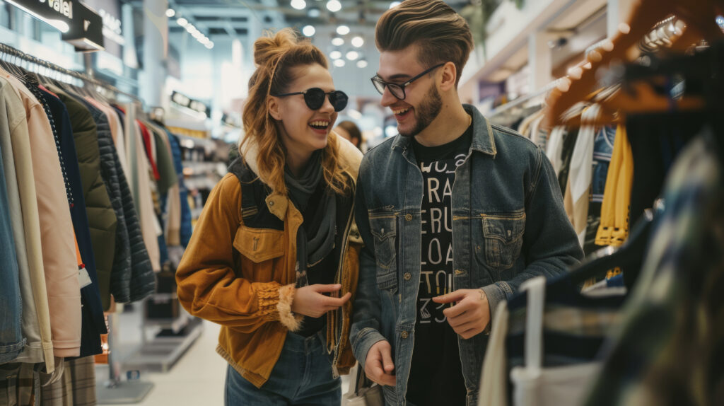 escena de la vida ordinaria de un centro comercial en estados unidos